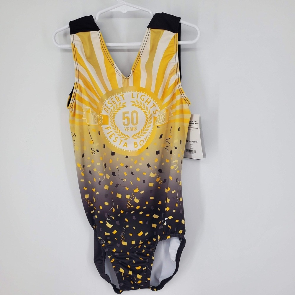 GK Elite Desert Lights 50 Yrs Fiesta Bowl Gymnastics Leotard AM Adult Mediumu